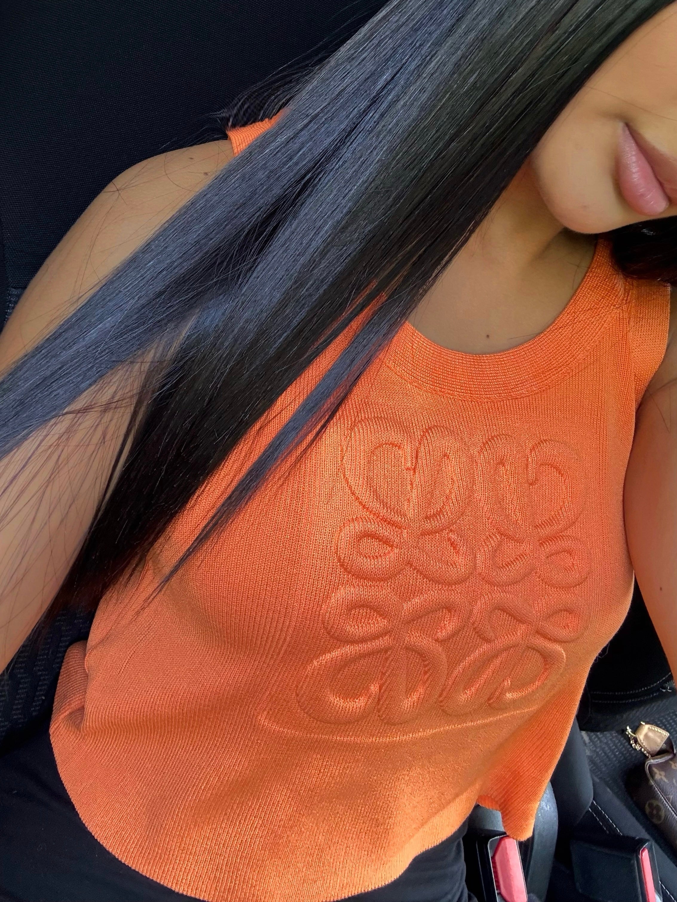 CROP TOP ORANGE AVEC LOGO